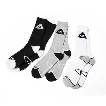 POLER ICON SOCKS 經典長襪 男襪 3件組 黑*白