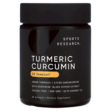 Sports Research, 薑黃素，500 毫克，60 粒軟凝膠