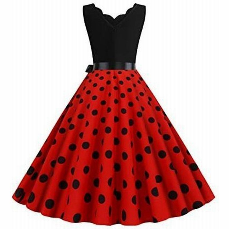 特価 水玉 ワンピース 丸ネック タイトドレス 膝丈スカート おしゃれ レディース ファッション パーティードレス ロカビリー S 通販 Lineポイント最大0 5 Get Lineショッピング
