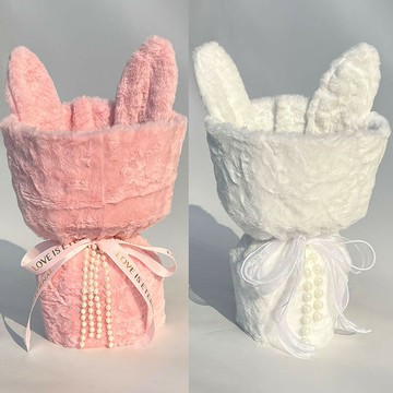 【免包裝插花】花束包裝材料 花殼花束 包花紙 花藝材料 插花材料 半成品套裝 小兔子造型 全套材料包 禮品花束DIY