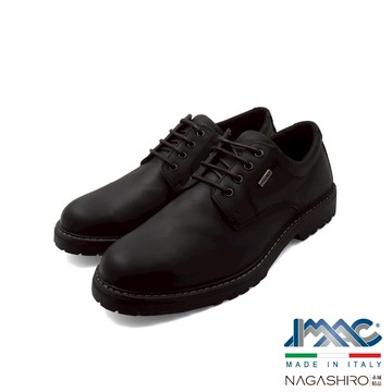 【IMAC】義大利原廠IMAC-TEX防水壓線綁帶德比鞋 黑色(850658-BL)