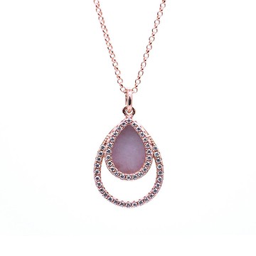 紫玉項鍊 梨形 - 天然翡翠 - 保證A玉