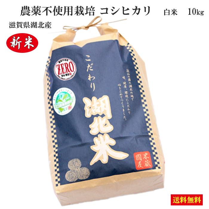 [令和５年度産 新米] コシヒカリ ZERO 農薬不使用米 [白米] １０kg 湖北米 特別栽培米 [送料無料(一部除く)] １等米 安心 安全 滋賀県 湖北町 有機栽培