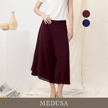 現貨【MEDUSA 曼度莎】氣質雪紡雙層寬褲 - 2色（M-XL）｜雪紡長褲 女寬褲 涼感穿搭