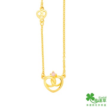 【幸運草金飾】 甜心蝴蝶餅黃金鎖骨項鍊