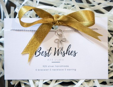 925 SILVER 紐紋十字架 頸鏈 - 銀 - 頸鏈