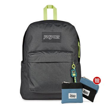 JanSport SUPERBREAK PLUS CHARMED 校園系列限量吊飾款後背包 -煙燻灰