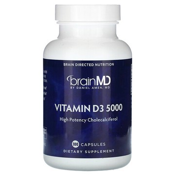 BrainMD, 維生素 D3 5000，125 微克（5000 國際單位），100 粒膠囊