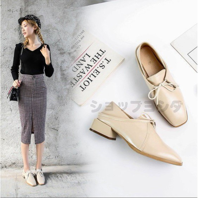 レディースオックスフォードシューズ カジュアルシューズ おじ靴 プレーントゥ 歩きやすい 太ヒールオックスフォードシューズ 英国風マニッシュ ローファ 通販 Lineポイント最大0 5 Get Lineショッピング