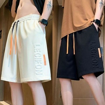 【二十三歲】臺灣出貨夏季潮流百搭冰絲透氣短褲男款高級休閒五分休閒褲子寬鬆運動中褲