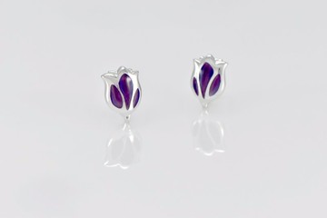 鬱金香耳環-茄紫 EGGPLANT