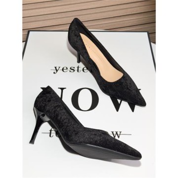 法式氣質小眾名媛法尖頭高跟鞋女細跟2025年新款黑色通勤職業工作