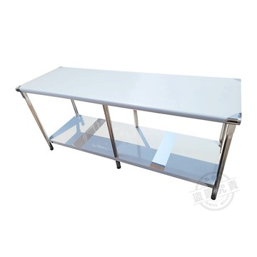 ABIS 【Abis】客製商品-豪華升級版60X180二層圓角304不鏽鋼桌/料理桌/工作桌/工作台/流理台(2尺X6尺)-1入
