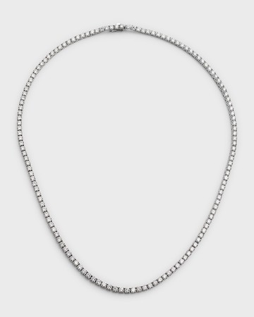 18K White Gold FG-SI1 Diamond Tennis Necklace, 16"L