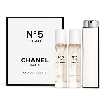 CHANEL 香奈兒 N°5 L’EAU清新晨露淡香水(20mlX3)-國際航空版
