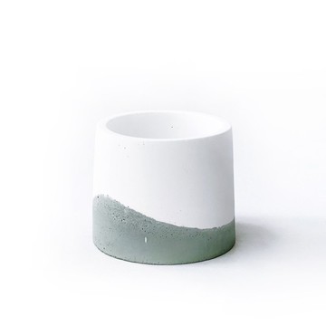 (現貨) 莫蘭迪綠系列 | 圓形雙色漸層水泥盆器 可搭配同色系底盤