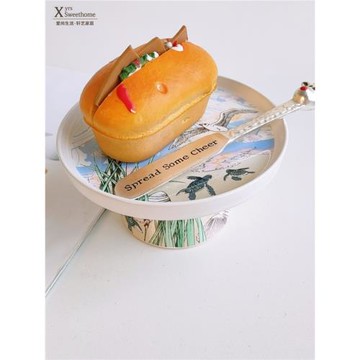 出口品牌高腳盤 吧臺小果盤 海洋風小糕點擺臺創意甜品蛋糕置物架