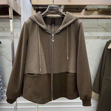 艾爾歐儷B-2310專柜正品新款春季女裝連帽寬松休閑遮肚百搭外套10