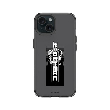 iPhone 15 Clear 酷墨灰 - Batman 蝙蝠俠 - 黑白畫風-蝙蝠俠