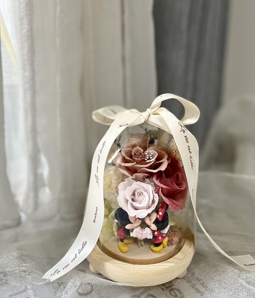 情人節不凋玫瑰玻璃罩燈  情人節限定/玻璃罩燈