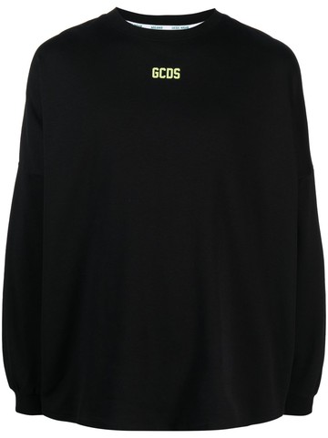 Gcds - long-sleeved logo-print T-shirt - men - Cotton - L - Black