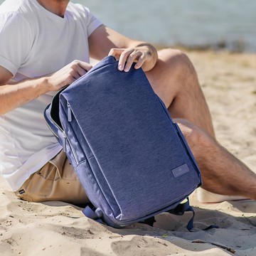 Siena Pro 15 智能背包-紫海藍色|上班通勤旅遊 USB充電 防潑水