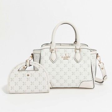 PLAYBOY - 手提包附長背帶  White Bunny系列 - 米白色