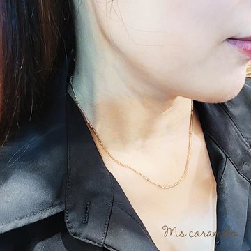 【焦糖小姐 Ms caramelo】925銀鍍玫瑰金 925純銀項鍊