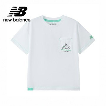 【New Balance】 NB 童裝短袖T恤_中性_白色_7EF2V02WWT