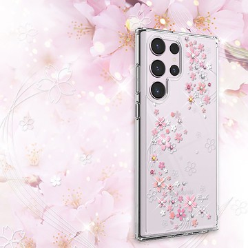 Samsung S25/S24/S23/S22 輕薄軍規防摔水晶彩鑽手機殼-天籟之櫻