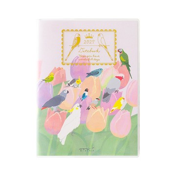 MIDORI 《2027 Pocket Diary 手帳 - 小鳥》A6 雙週曆