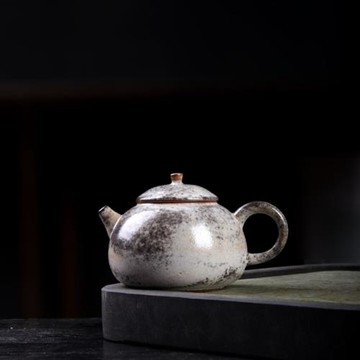 手作復古風志野燒水墨玲瓏壺粗陶緋紅泡茶壺中式陶瓷李輝熠單壺