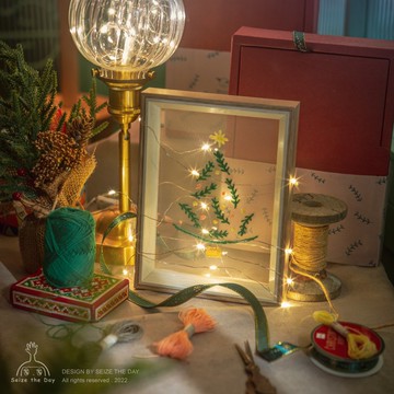 獨家聖誕禮盒 浪漫點燈 刺繡材料包 DIY /交換禮物