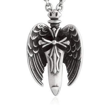 【Giumka】男項鍊．聖戰傳說．羽翼 & 劍．客製刻字