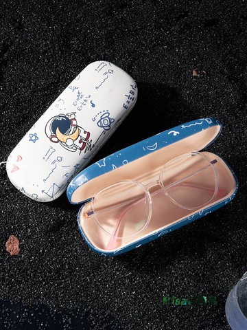 眼鏡盒女卡通宇航員系列墨鏡收納盒男學生抗壓近視眼睛盒太陽鏡盒-Misaki精品