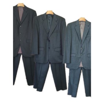 vintage古著西裝西褲兩件套裝西服商務正裝休閑歐美外套男KX26