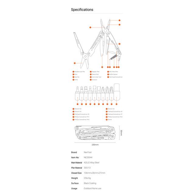 Nextool-多機能プライヤー,ツールセット,屋外用,サバイバルはさみ,ワイヤーストリッパー,折りたたみ式および多機能プライヤー