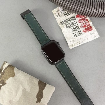 Apple Watch 全系列通用錶帶蘋果手錶替用錶帶黑鋼磁吸扣外層皮革內層橡膠錶帶 棕色 #858-336IC-AYGN