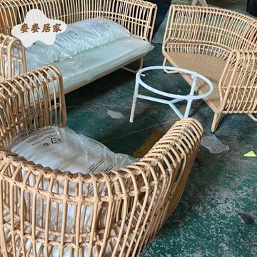 戶外椅花園藝東南亞風格藤編沙發陽臺小茶幾民宿庭院家具藤編桌椅 pm6231