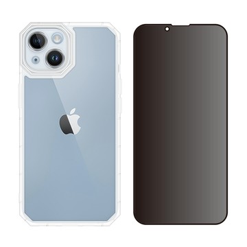 RedMoon APPLE iPhone14 6.1吋 手機殼貼2件組 鏡頭全包式貓瞳盾殼+9H防窺保貼