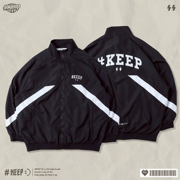 #KEEP ARC SHADOW SPORTS JACKET 黑色 落肩 網布內裡 風衣 弧影 運動 外套【KS332】