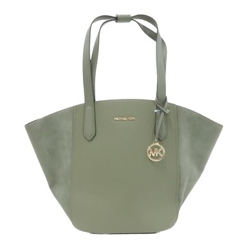 MICHAEL KORS - 絨布拼接皮革托特包 (綠)