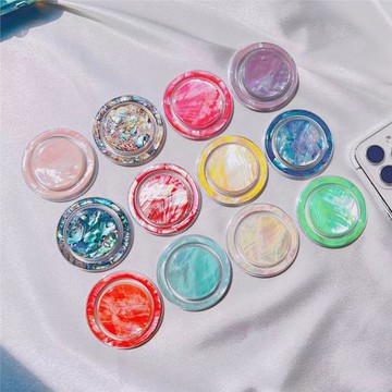 高級感扇貝母貝殼紋磁吸手機支架桌面氣囊支架滴膠magsafe支架女