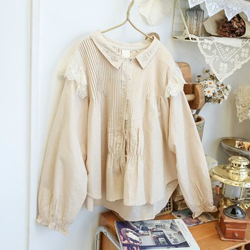 棉麻風琴褶襯衫773949