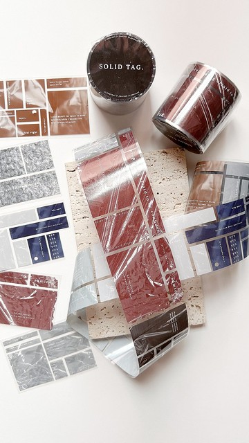 原創紙膠帶 solid tag 印記 亮面光面PET膠帶 自帶離型紙