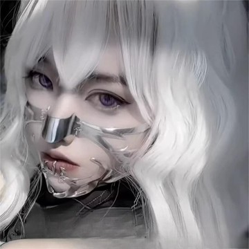 台灣公司貨 免運 快速出貨 Cosplay 男女賽博朋克金屬面具小眾異形流體機械感面飾耳飾套裝可調節潮酷