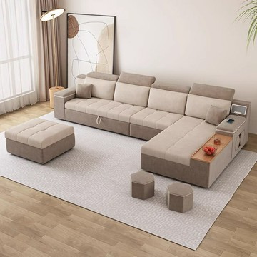 多功能沙發床 防貓抓沙髮床兩用多功能折疊雙人小戶型科技佈儲物貴妃沙髮床 客廳沙發