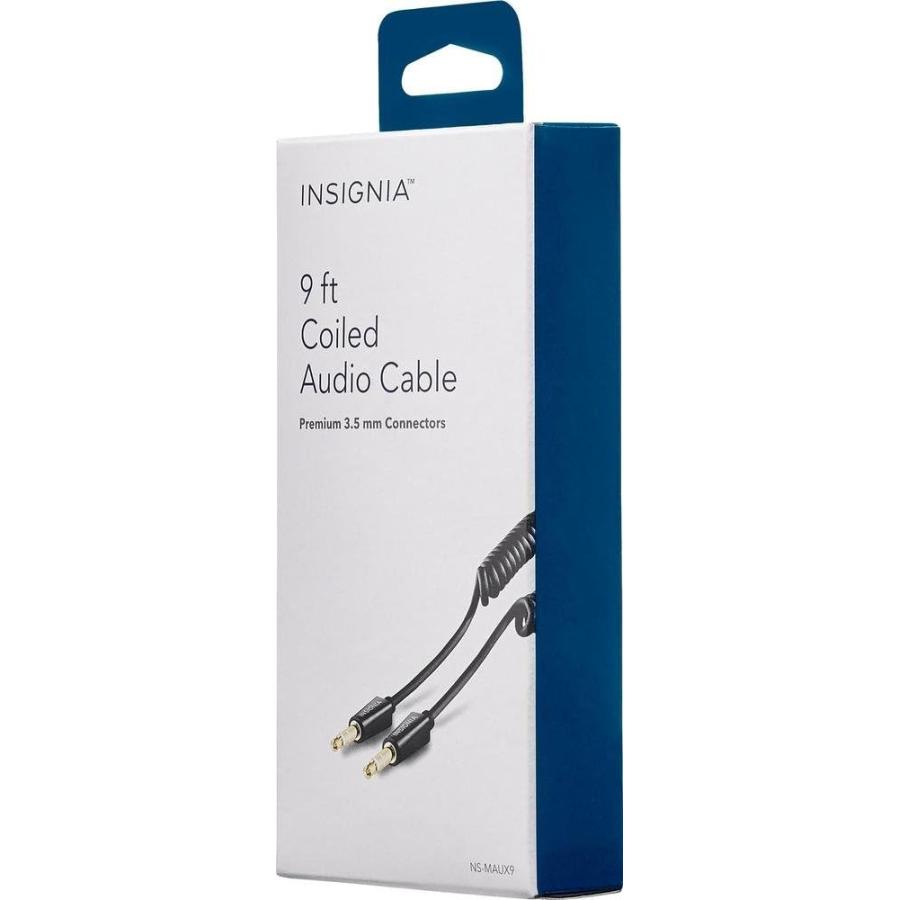 Insignia 9' Coiled Auxiliary Audio 3.5mm Cable Black by Insignia　並行輸入品