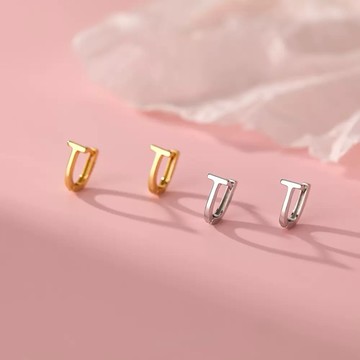 D3007 日韓流行耳飾 小巧簡約T字型高級感矩形耳飾 針式耳扣 耳針 耳環