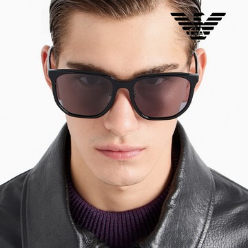 EMPORIO ARMANI 亞曼尼 亞洲版 時尚偏光太陽眼鏡 EA4215D 501781 亮黑框深灰偏光鏡片 公司貨